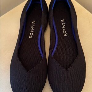 Rothy’s Women’s The Flat Round Toe Black Ballet Flats Slip On Size 8 1/2